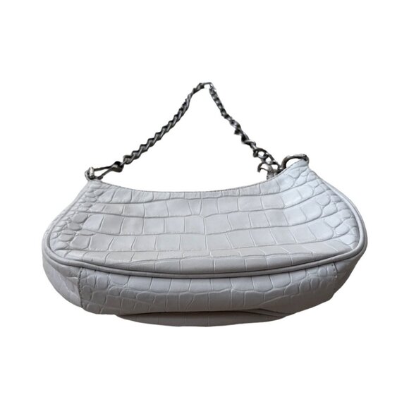 Balenciaga White Croc Embossed Leather Mini Le Cagole Shoulder Bag - Picture 3 of 8
